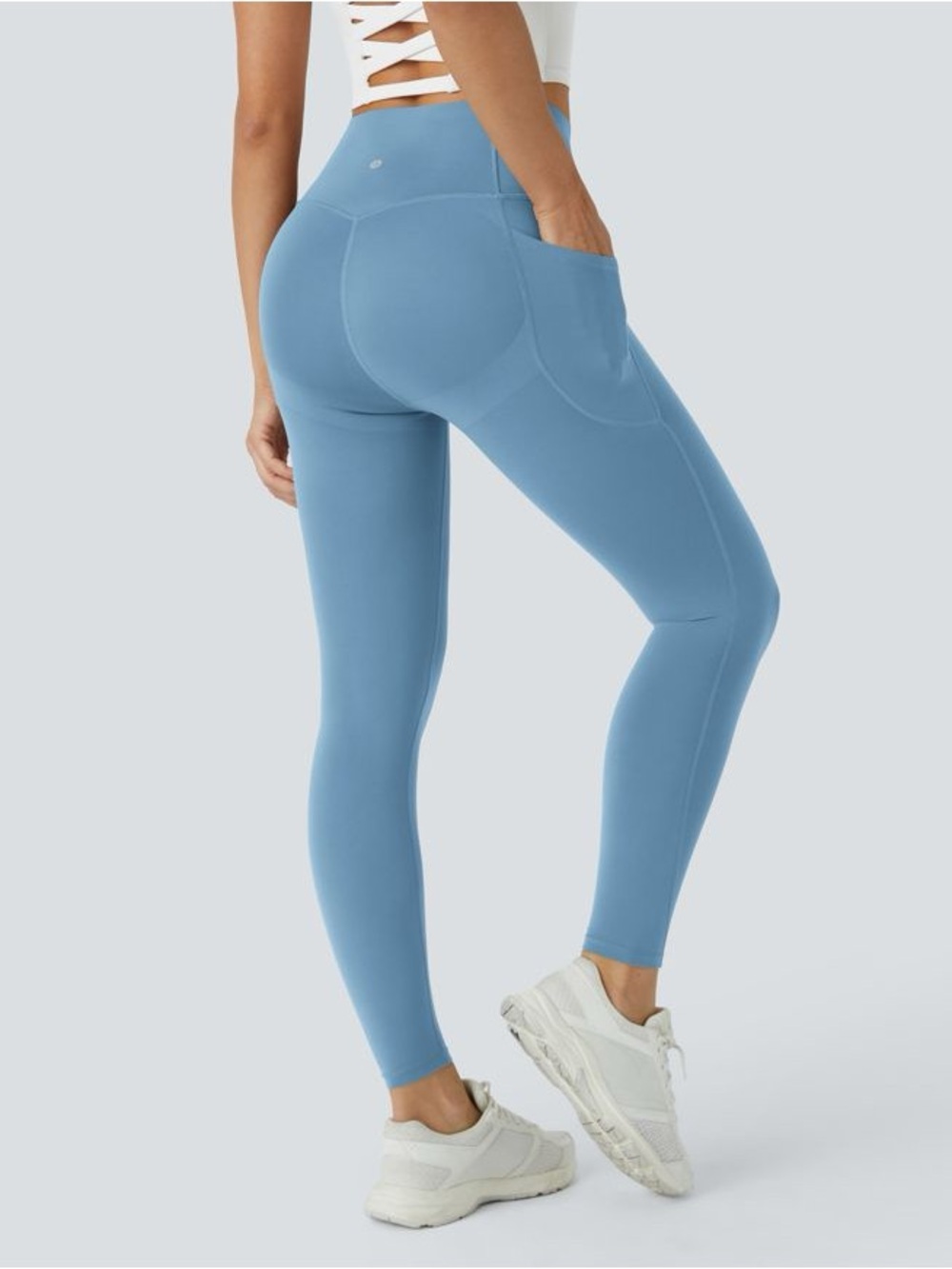 Halara UltraSculpt High Waisted Butt Lifting Tummy Control Legging 7/8 Blue SM
